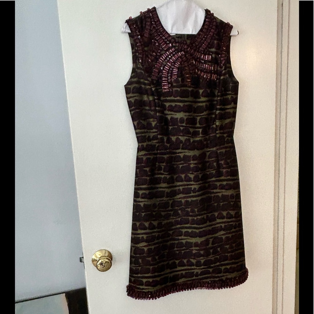 Oscar de la Renta beaded sheath dress